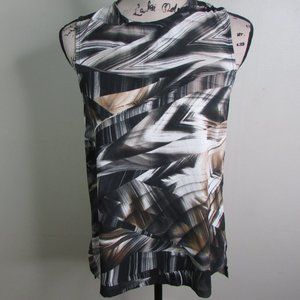 Veronica M Sleeveless Blouse S Black White Brown